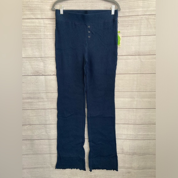P.j. Salvage | NWT Women’s Recycled Ribbed Navy Blue Pajama Bottoms - Picture 2 of 10